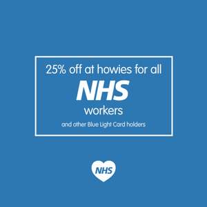 25% off all full price Howies gear to NHS or blue light card holders