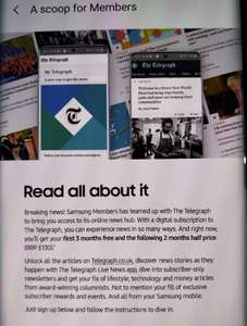 Samsung Members Offer: 3 months free + 2 months half price of The Telegraph digital subscription