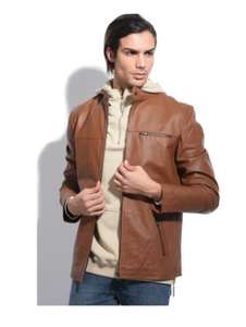 Jacqs leather jacket in light brown colour £71.95 delivered @ Spartoo