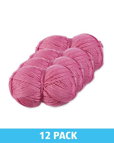 12 pack knitting yarn pink £11.97 + £2.99 delivery @ Aldi
