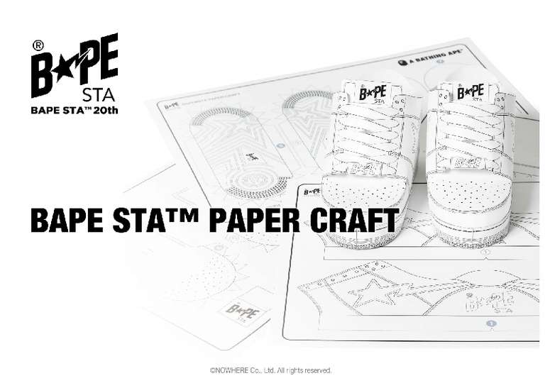 BAPESTA Papercraft Kit - print and design your own sneakers
