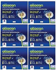 6 Months Supply Allacan Cetirizine Hayfever Allergy Tablets 30 x 6 £4.59 (+£4.49 nonPrime) @ Amazon
