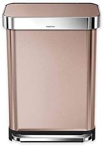simplehuman CW2033 55L Rectangular Pedal Bin with Liner Pocket, Rose Gold Stainless Steel £120.19 at Amazon