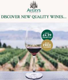 Averys Signature Collection case of 12 wines  two free glasses requires sign up but can cancel - £59.88 @ Avery's Wine