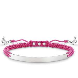 Thomas Sabo - Outlet - Sterling Silver Pink Butterfly Bracelet - Free Delivery on Everything £39