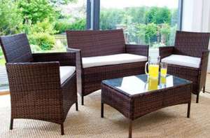 4 piece rattan garden patio set Brown / Grey £199 delivered @ Beds.co.uk