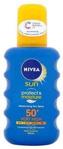 NIVEA SUN Protect & Moisture Sun Spray SPF50 (200ml) £5 + £4.49 NP @ Amazon