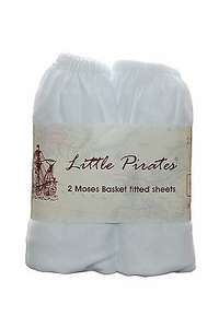 2 x Baby Moses Basket Oval Jersey Fitted Sheet 100% Cotton White 30x75cm £4.50 @ littlepiratesltd / ebay