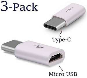 3pcs White Micro USB to USB Type C male adatpor converter Samsung S8 S8+ S9 MAC - £1.99 @ excalibur_retail / eBay