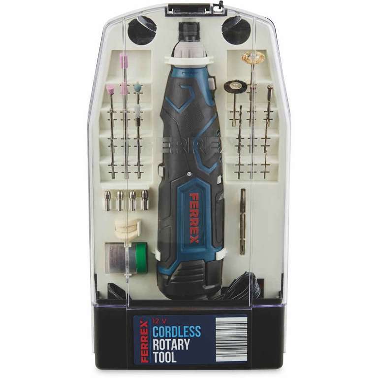 Ferrex 12V Cordless Rotary Tool Set with 75 accessories and 3 year warranty £16.99 / £19.94 delivered @ Aldi (pre-order)