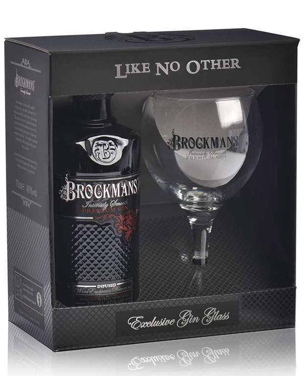 Brockmans Gin 70cl plus Gin Bloom Glass Gift set £28.99 Amazon