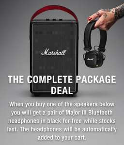 Free Major III Bluetooth headphones when you buy a Marshall speaker from £169.99 at Marshall Headphones Shop