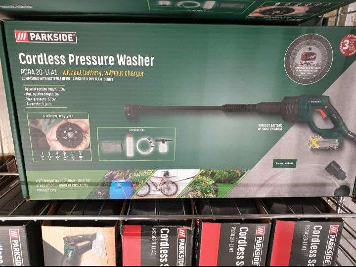 Parkside 20V Cordless Pressure Washer – Bare Unit - £49.99 @ LIDL - Salisbury and Andover