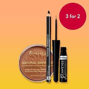3 for 2 on selected Rimmel, Maybelline and Lee Stafford - from £2.99 - £1.50 click and collect (free over £20) at Boots