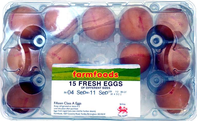 15 farmfoods fresh eggs - 69p