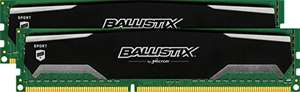 Ballistix Sport 8GB Kit (4GBx2) (DDR3, 1600 MT/s, PC3-12800, DIMM, 240-Pin) £29.56 Amazon