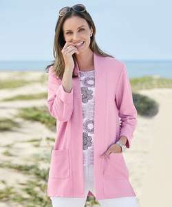 Longline Open Front Cardigan Pink Lilac £8.55 with code Plus Free Delivery From Damart