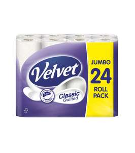 24 x Velvet Comfort Quilted 3 ply Jumbo Toilet Rolls - £6 @ Iceland