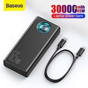 Baseus Power Bank Portable Charger 30000mAh 65W PD Quick Charge 3.0 + 100W E-Mark USB Type C Cable £34.99 @AliExpress / Baseus Co Ltd Store