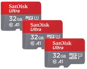 3 X 32GB SanDisk Ultra Micro SDHC Memory Card 98MB/s Class 10 A1 32GB- £14.49 // 3 X 64GB 100MB/s - £21.69 Delivered @ Picstop