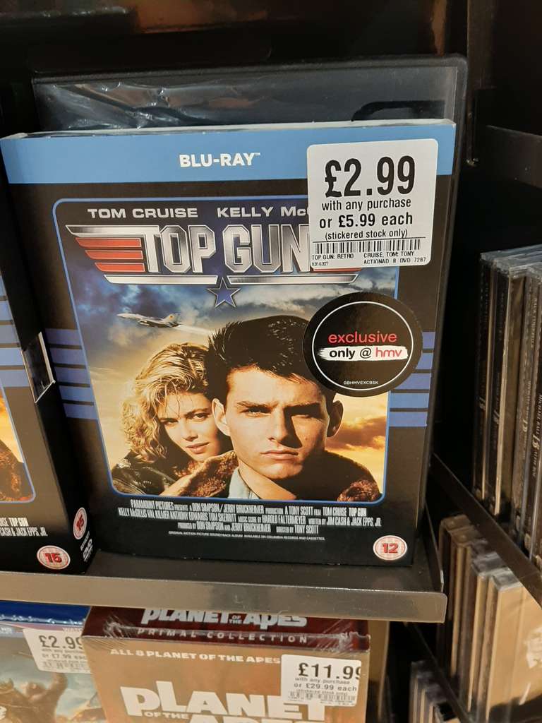 Top Gun Blu-ray £2.99 with any purchase @ HMV (instore) Harrogate