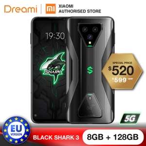 EU Version Xiaomi Black Shark 3 5G 128GB Rom 8GB Ram ,5G Gaming phone [Newly Launch Promo] Smartphone £411.88 @ dreami store /aliexpress