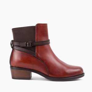 Woman's Cheryl Mahogany Leather Ankle Boot £25 Redfoot Shoes