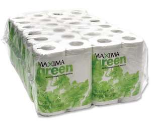 48 Toilet Roll Pack - Maxima Green 200 Sheet Toilet Roll White £13.21 delivered Caboodle Office Supplies