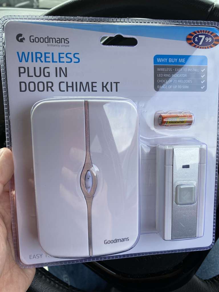 Goodmans Wireless Plug in Door chime kit 10p @ Greenock B&M Store