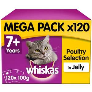 Whiskas Adult Wet Cat Food 120 Pouches In Jelly £16.49 (13p each) Delivered Free from Hello Baby/On Buy
