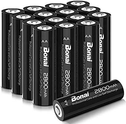 BONAI 2800mAh AA Rechargeable Battery NI-MH 1200 Cycles Pack of 16 £18.69 Sold by BONAI POWER and Fulfilled by Amazon