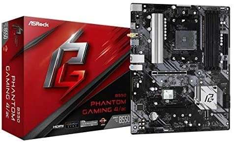 Asrock B550 Phantom Gaming 4/AC Motherboard, Supports 3rd Gen AMD4 Ryzen, PCIe 4.4 - £109.98 @ Amazon