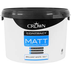 Crown Paint Emulsion Paint 10L, Brilliant White / Magnolia - 2 for £20 + free collection @ Toolstation