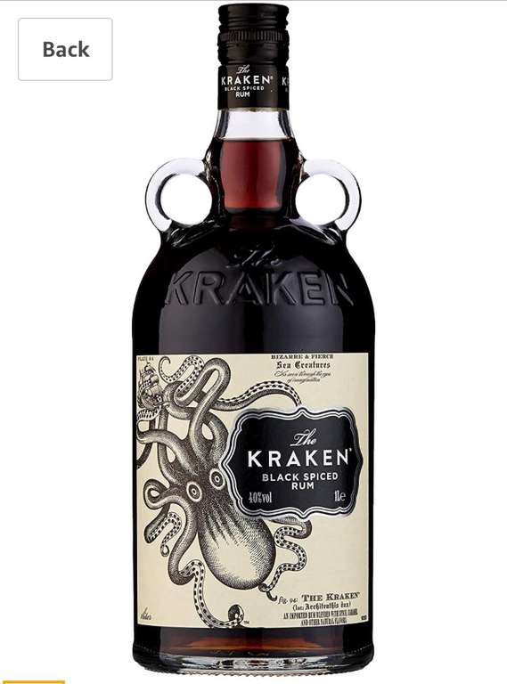 Kraken Black Spiced Rum, 1Litre £27.99 Amazon