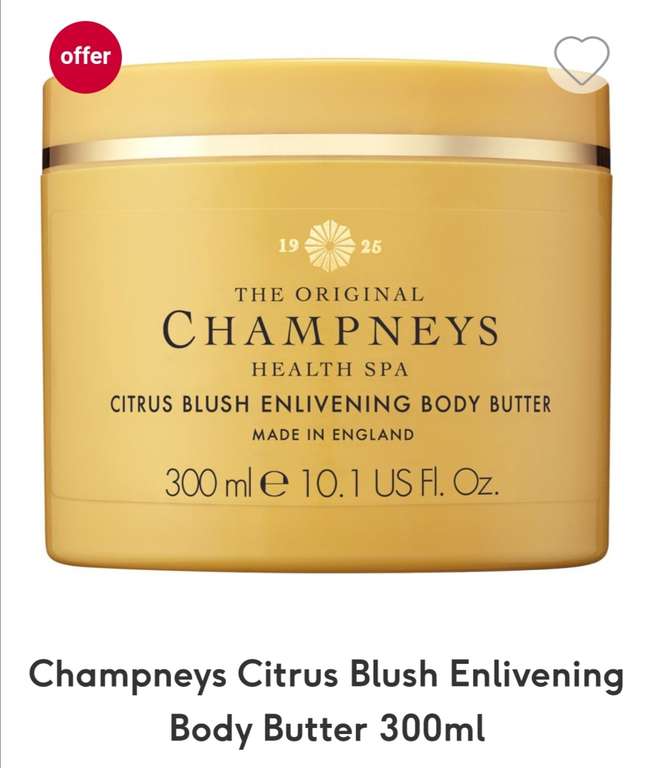 Champneys Citrus Blush Enlivening Body Butter - £5 each see post for offers @ Boots (£1.50 C&C under £20)