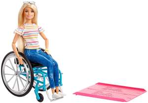 Barbie GGL22 Doll and Wheelchair, Blonde (Brunette for £16.99) - £16.97 Prime / £21.46 Non Prime @ Amazon