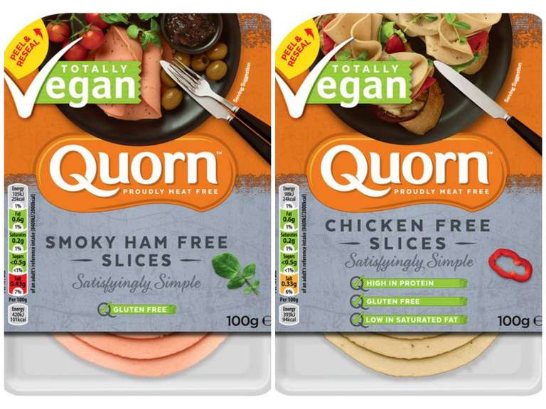 Quorn Vegan Smoky Ham Free Slices 100g or Quorn Vegan Chicken Free Slices 100g £1.50 at Sainsbury's