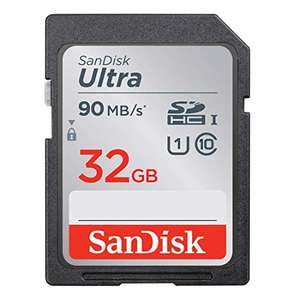 SanDisk Ultra 32 GB SDHC Memory Card up to 90MB/s, Class 10 UHS-I £7.39 Amazon Prime (+£3.49 non Prime)