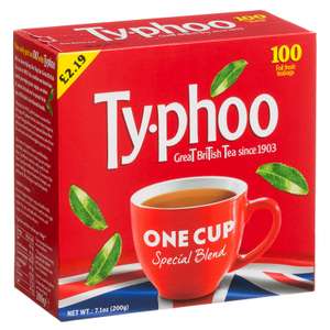 Typhoo One Cup 100 Round Teabags 200g £1 instore @ B&M