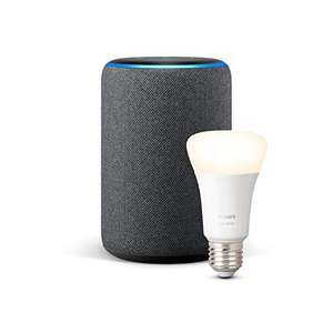 Amazon Echo Plus (2nd Gen), available in Charcoal / Heather Grey / Sandstone Fabric + Philips Hue White bulb E27/B22 £59.99 @ Amazon