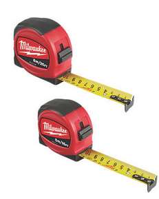 Milwaukee 5M & 8M Tape Measure Set - 2 Pieces (422HT) - £9.99 (Free Click & Collect) @ Screwfix