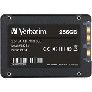 Verbatim 256GB Vi550 S3 2.5" SSD Drive - 560MB/s 460MB/s R/W + 3 Year Limited Warranty - £24.99 Delivered @ MyMemory