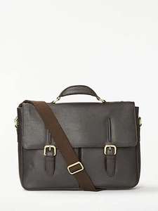 John Lewis & Partners Salzburg Leather Mini Briefcase, Brown - £67.50 @ John Lewis & Partners