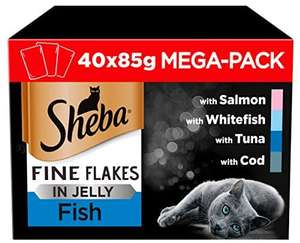 Sheba Fine Flakes in Jelly, Fish Collection x 40 £8.50 @ Amazon Prime / £12.99 Non Prime