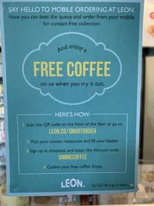 Free Coffee at Leon in store via their mobile order-ahead system