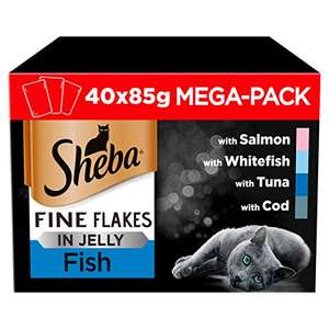 Sheba Fine Flakes cat food 40 multipack, £8.50 prime (+£4.49 NP) or £7.65 S&S @ Amazon