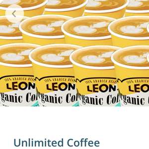 30 days of unlimited coffee at Leon for £15 - maximum of 75 coffees within a 30 day period on Smart Order