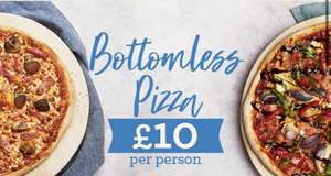 Bottomless pizza £10 per person Mon-Thurs 12-9pm @ Bella Italia