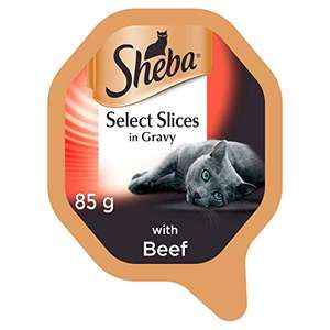 Sheba Select Slices Wet Cat Food Trays with Beef in Gravy, 2x11x85g - 57p (+£4.49 Non-Prime) - Sold and Sent by Morrisons Preston via Amazon