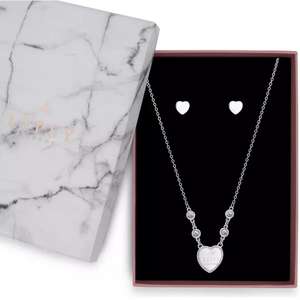 Lipsy Silver Colour Heart Pendant and Earring Set £6.99 click & collect @ Argos
